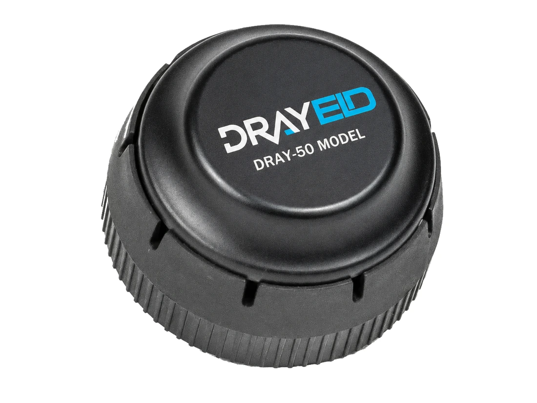 DRAY-50 ELD Gateway, a round black sealed unit with a threaded locking collar and a domed DRAYELD cap